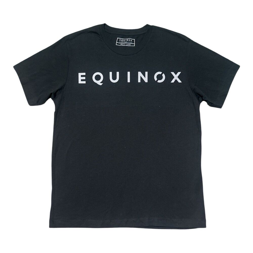 Equinox Shirt Men’s Large Black Logo T Gym Fitness Cotton Tee